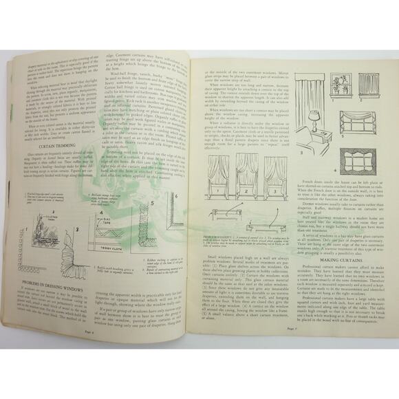 Vintage 1949 How to Make Curtains Draperies Slip Covers Booklet Sewing Machine - Picture 4 of 9